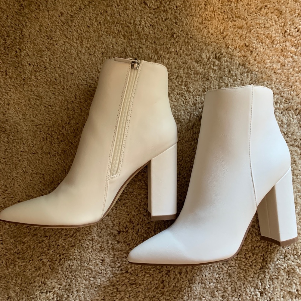 White booties from JustFab